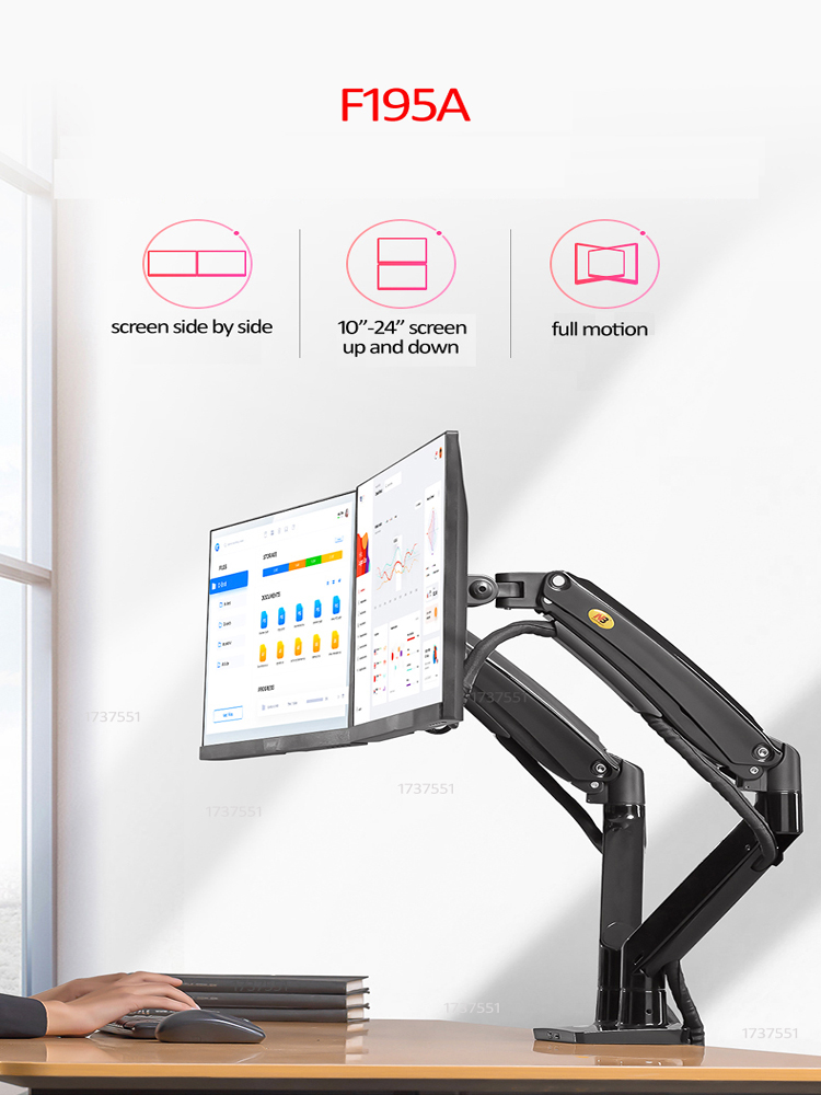 NB F195A Aluminum Gas Spring A - Monitor Arm Single recension och pris