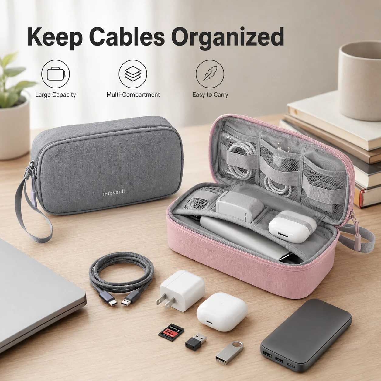 Double-Layer Cable Organizer C - Tech Accessories Hard Case recension och pris