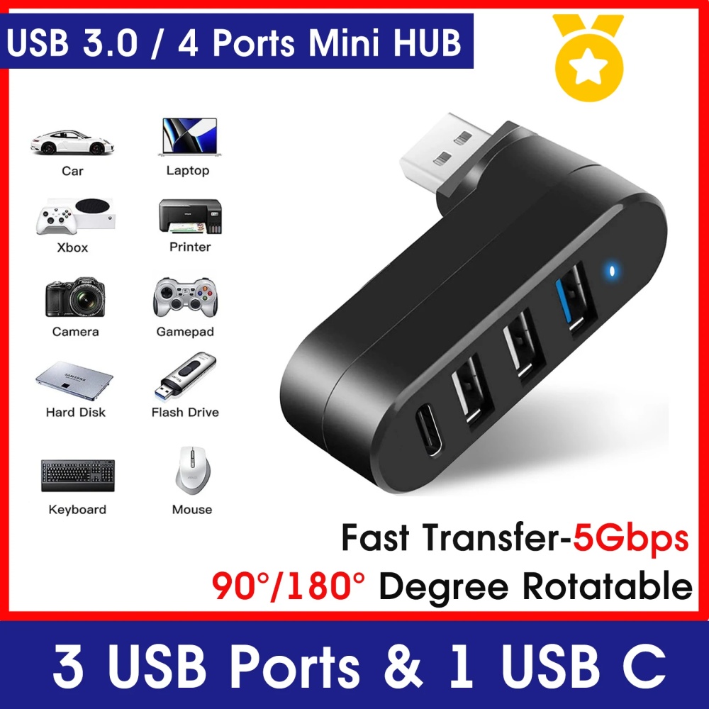 Mini Splitter 4 Ports USB Hub  - Tech Accessories Pc recension och pris